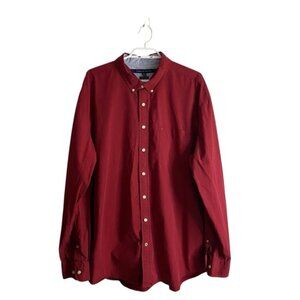 Tommy Hilfiger Men's Red Classic Fit Button-Down Shirt